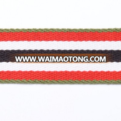 Manufacturer high quality of polyester cotton webbing tape for bag strap