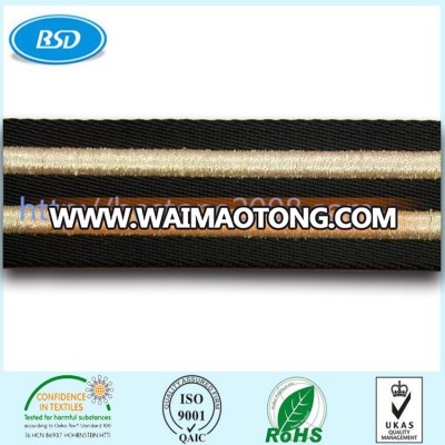 Different custom colors printed Lurex nylon webbing for garment