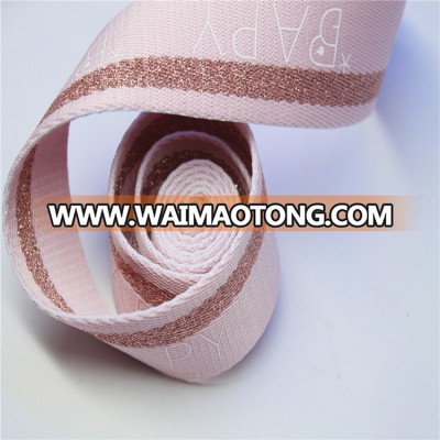 BSD High qulity wholesale cotton Jacquard webbing belt for bag straps