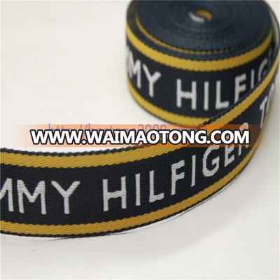 Neon PP jacquard ribbon customized logo grosgrain used for enbroidered webbing bag strap